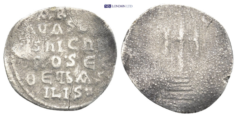Artavasdus, with Nicephorus. 741/2-743. AR Miliaresion (20mm, 1.3 g). Constantin...