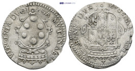 ITALY. Modena. Cesare d´Este and Virginia de Medici (1598-1615). 6 Bolognini. (26mm, 2.72 g) Obv: CAESAR DVX MVTINAE REG. Coat of arms of Este-Modena....