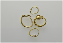 Gold earrings (Antique greek) lot 4 pieces. 3.34 gr.