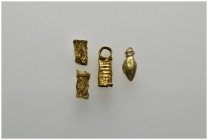 Gold earring pendant (roman)  lot 4 pieces. 1.71 gr.