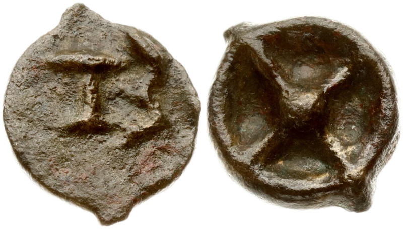 Moesia, Istros. Æ15 circa 420-400 BC. Cast Bronze 15 mm, 1.33 g.

VF