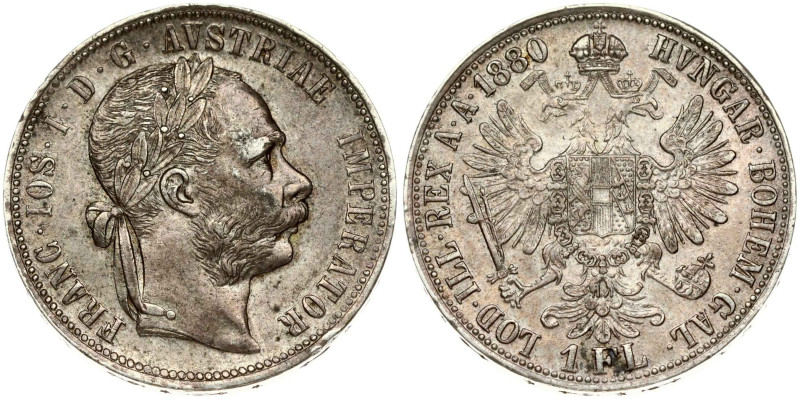 Austria. Franz Joseph I (1848-1916). 1 Florin 1880. Silver 12.30 g. KM 2222. Old...