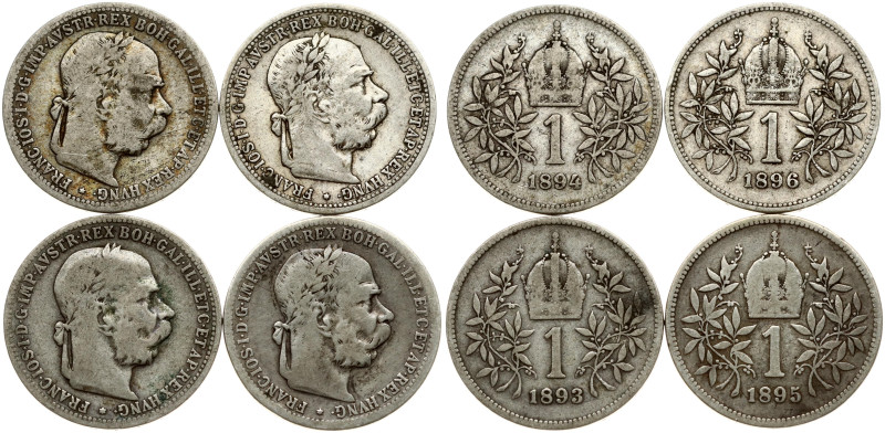 Austria. Franz Joseph I (1848-1916). 1 Corona 1893-1896. Silver total weight 19....