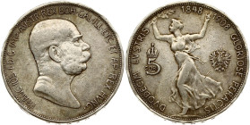 Austria 5 Corona 1908 60 Years of Reign
