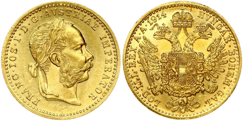 Austria Ducat 1914 Franz Joseph I (1848-1916). Gold 3.48g. KM-2267

UNC-
