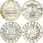 Austria 50 Schilling 1968 & 1973 Lot of 2 coins