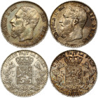 Belgium 5 Francs 1870 & 1873 Lot of 2 coins