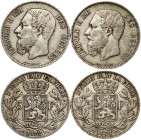 Belgium 5 Francs 1871 & 1872 Lot of 2 coins
