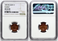 Belgium 1 Centime 1894 NGC MS 66 RB TOP POP