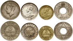 British West Africa 1/10 Penny - 6 pence 1908-1943 Lot of 4 coins