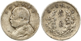 China 1 Jiao 3 (1914) 'Fat Man dollar' type