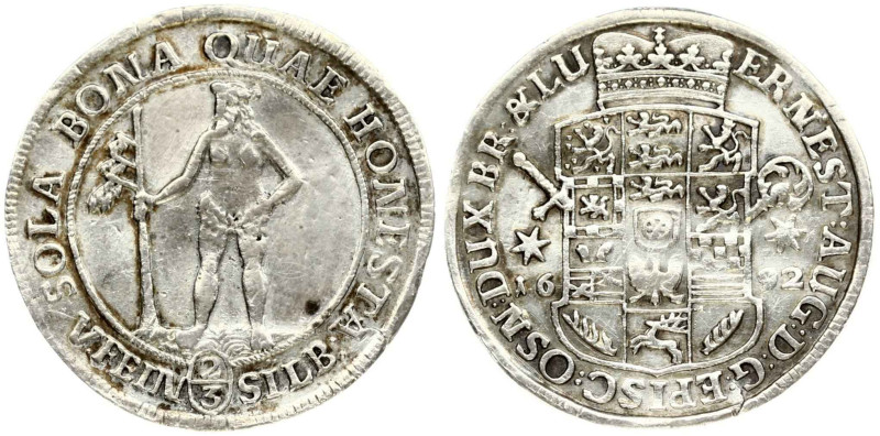 Germany, Brunswick-Calenberg-Hannover. Ernst August (1679-1698). 2/3 Taler 1692....