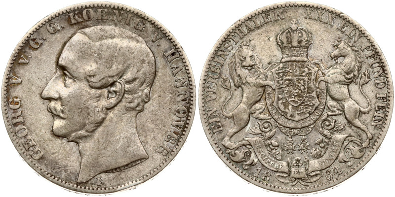 Germany, Hannover. Georg V (1851-1866). Taler 1864 B. Silver 18.32 g. KM-230.
...
