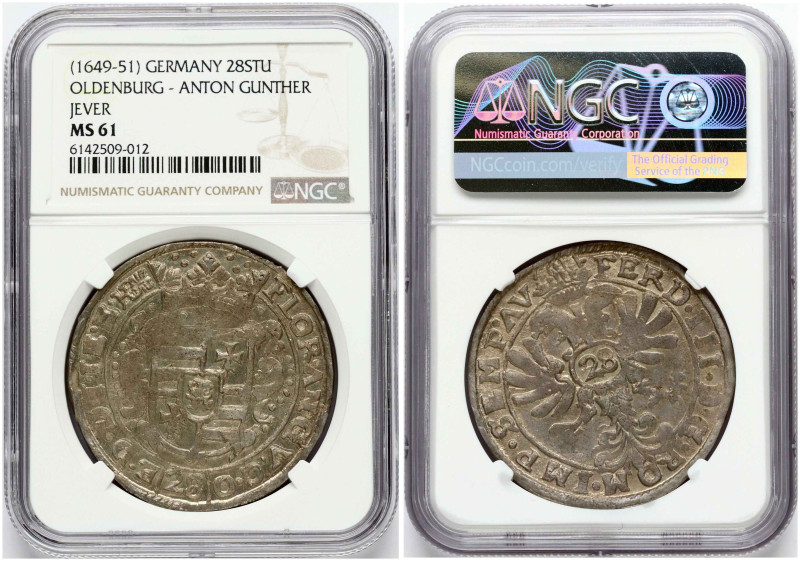 Germany, Oldenburg. Anton Gunther (1603-1667). 28 Stuber ND (1649-1651), Jever. ...