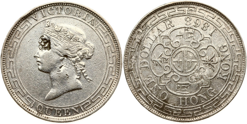 Hong Kong. Victoria (1837-1901). Dollar 1868, overstamped. Silver 26.68 g. KM-10...