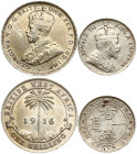 Hong Kong 10 Cents 1904 & British West Africa 1 Shilling 1916 H Lot of 2 Coins