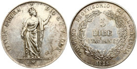 Lombardy 5 Lire 1848 M Collectors Copy