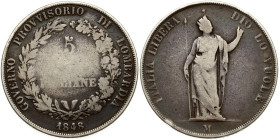 Lombardy 5 Lire 1848 M