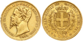 Sardinia 20 Lire 1851 P