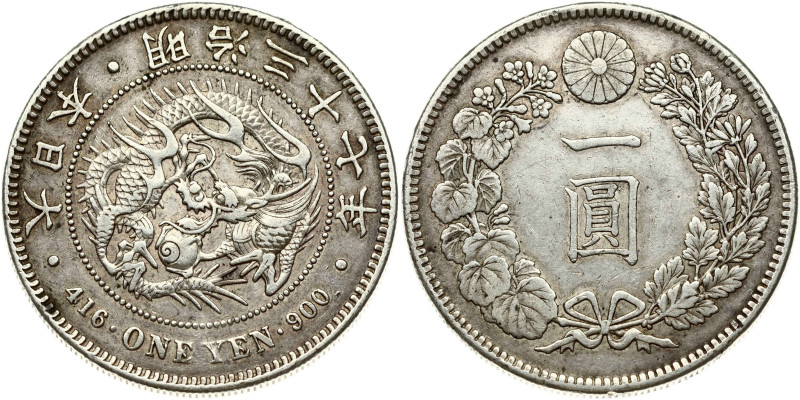 Japan. Meiji (1867-1912). 1 yen 1904 (37). Silver 26.86 g. Y-A25. Patina.

VF+...