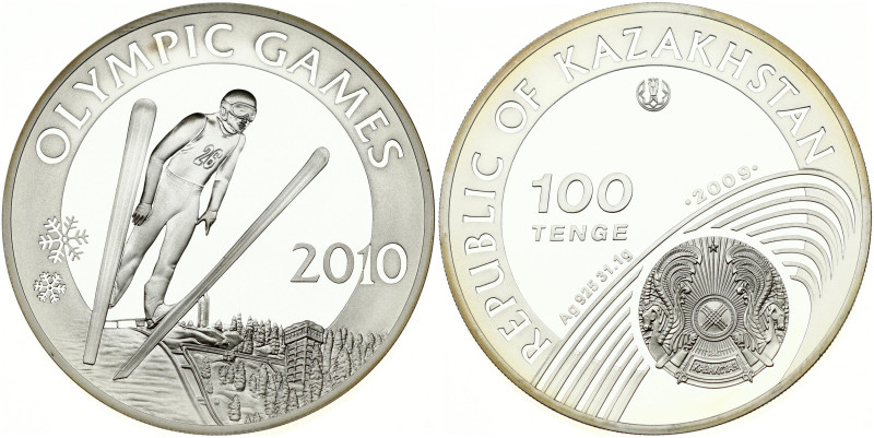 Kazakhstan. 100 Tenge 2009. Winter Games. Olympic Winter Games 2010 - Ski-Jump. ...