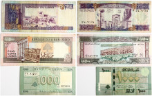 Lebanon 500 - 10000 Livres 1988 - 2011 Lot of 3 pcs