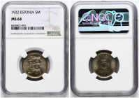Estonia 5 Marka 1922 NGC MS 64