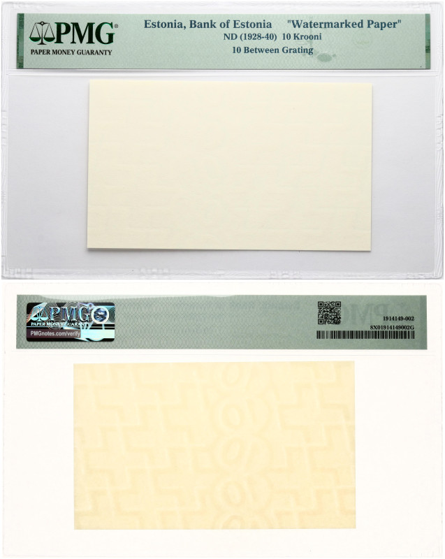 Estonia. 10 Krooni ND (1928-1940). 10 Between Grading. "Watermarked Paper". PMG.