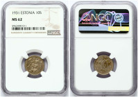 Estonia 10 Senti 1931 NGC MS 62