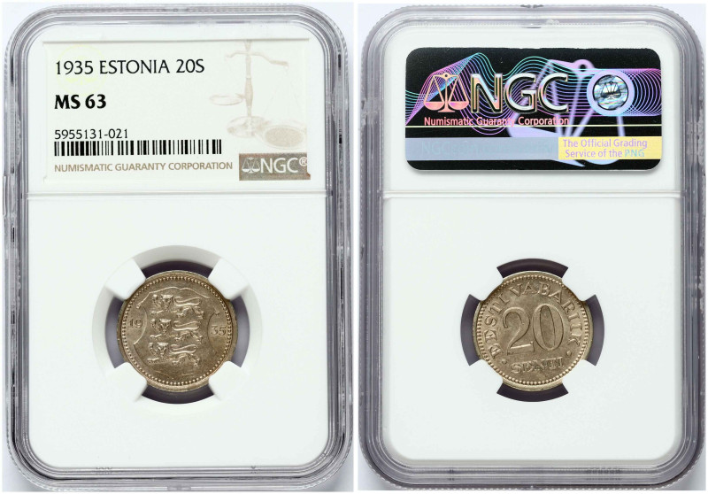 Estonia. 20 Senti 1935. Nickel-bronze. KM 17. NGC MS 63

MS 63

Estimate: EU...