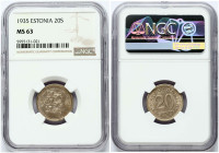 Estonia 20 Senti 1935 NGC MS 63