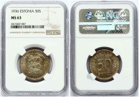 Estonia 50 Senti 1936 NGC MS 63