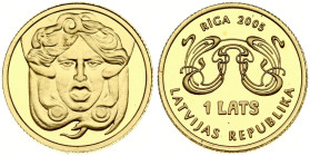 Latvia 1 Lats 2005 Art Nouveau Riga