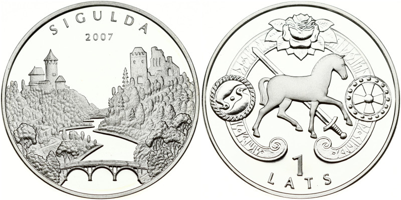 Latvia. 1 Lats 2007 Sigulda. Silver .925, 31.47 g. KM-89.

PROOF