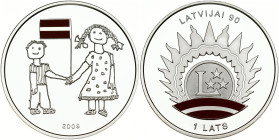Latvia 1 Lats 2008 Anniversary of Latvia