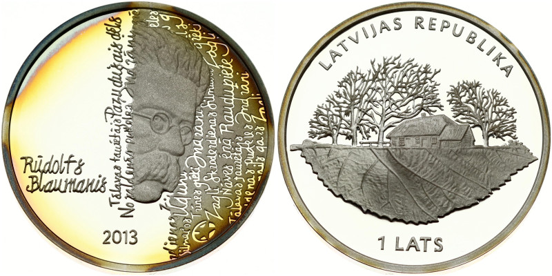 Latvia. 1 Lats 2013 Rūdolfs Blaumanis. The coin was struck within the "European ...
