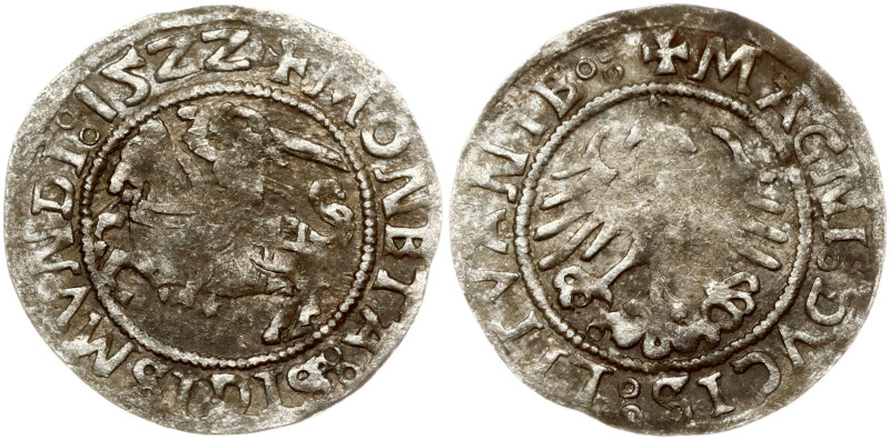 Lithuania. Zygmunt I Stary (1506-1548). Polgrosz 1522 Vilnius. Silver 1.08 g. Hu...
