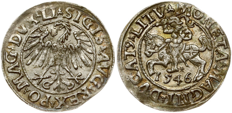 Lithuania. Zygmunt II August (1545–1572). Polgrosz 1546 Vilnius. Variety with ho...