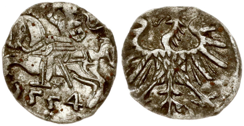 Lithuania. Zygmunt II August (1545–1572). Denar 1554 Vilnius. Silver 0.27 g. Iva...