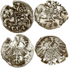 Lithuania Denar 1554 & 1558 Vilnius Lot of 2 coins