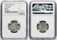 Lithuania Grosz 1608 Vilnius NGC MS 64