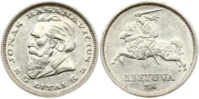 Lithuania 5 Litai 1936 Basanavicius