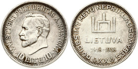 Lithuania 10 Litu 1938 Smetona