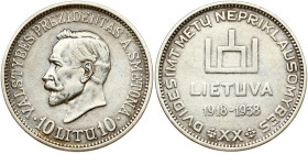 Lithuania 10 Litu 1938 Smetona