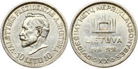Lithuania 10 Litu 1938 Smetona