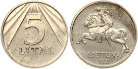 Lithuania 5 Litai 1991