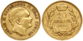 Serbia 20 Dinara 1879 A