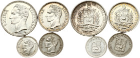 Venezuela 25 Centimos - 2 Bolivares 1960 Lot of 4 coins