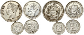 Venezuela 25 Centimos - 2 Bolivares 1960 Lot of 4 coins