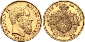 Belgium 20 Francs 1870